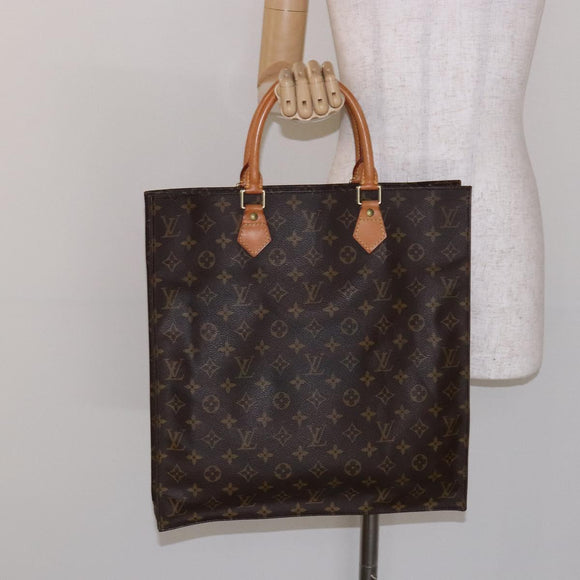 LOUIS VUITTON Monogram Sac Plat Hand Bag M51140 LV Auth 141412