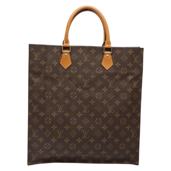 LOUIS VUITTON Monogram Sac Plat Hand Bag M51140 LV Auth 141412