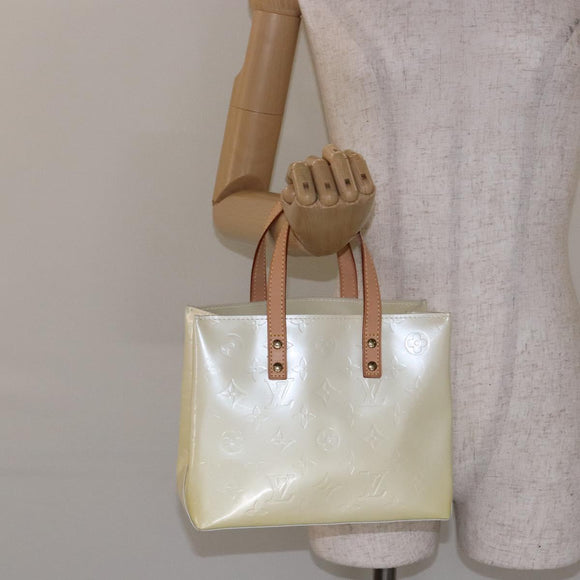 LOUIS VUITTON Monogram Vernis Reade PM Hand Bag Perle M91336 LV Auth 141416