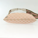 GUCCI GG Canvas Sherry Line Shoulder Bag Pink Silver khaki 145809 Auth 141421-10