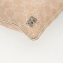 GUCCI GG Canvas Sherry Line Shoulder Bag Pink Silver khaki 145809 Auth 141421-11