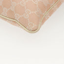 GUCCI GG Canvas Sherry Line Shoulder Bag Pink Silver khaki 145809 Auth 141421-13