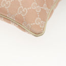 GUCCI GG Canvas Sherry Line Shoulder Bag Pink Silver khaki 145809 Auth 141421-14