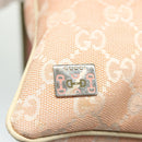 GUCCI GG Canvas Sherry Line Shoulder Bag Pink Silver khaki 145809 Auth 141421-15