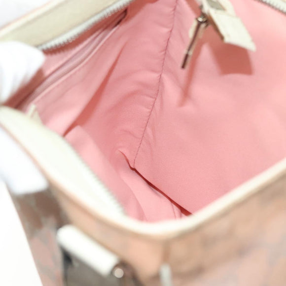 GUCCI GG Canvas Sherry Line Shoulder Bag Pink Silver khaki 145809 Auth 141421