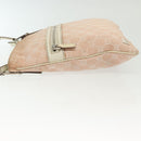 GUCCI GG Canvas Sherry Line Shoulder Bag Pink Silver khaki 145809 Auth 141421-5