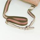 GUCCI GG Canvas Sherry Line Shoulder Bag Pink Silver khaki 145809 Auth 141421-7
