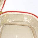 CHANEL Vanity COCO Mark Cosmetic Pouch Caviar Skin Red Gold CC Auth 141426-18