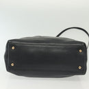 Salvatore Ferragamo Gancini Hand Bag Leather 2way Navy Gold Auth 141427-11