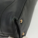 Salvatore Ferragamo Gancini Hand Bag Leather 2way Navy Gold Auth 141427-12