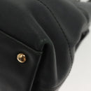 Salvatore Ferragamo Gancini Hand Bag Leather 2way Navy Gold Auth 141427-15