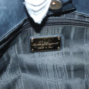 Salvatore Ferragamo Gancini Hand Bag Leather 2way Navy Gold Auth 141427-18