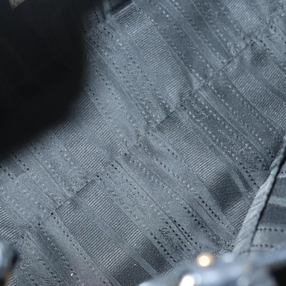 Salvatore Ferragamo Gancini Hand Bag Leather 2way Navy Gold Auth 141427