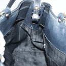 Salvatore Ferragamo Gancini Hand Bag Leather 2way Navy Gold Auth 141427-20