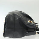 Salvatore Ferragamo Gancini Hand Bag Leather 2way Navy Gold Auth 141427-4