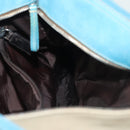 PRADA Shoulder Bag Canvas Beige Silver Auth 141428-21