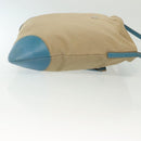 PRADA Shoulder Bag Canvas Beige Silver Auth 141428-3