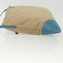 PRADA Shoulder Bag Canvas Beige Silver Auth 141428-4