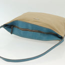 PRADA Shoulder Bag Canvas Beige Silver Auth 141428-6