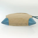 PRADA Shoulder Bag Canvas Beige Silver Auth 141428-5