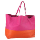 CELINE Horizontalkava Tote Bag Leather Pink Gold Auth 141430-1