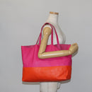 CELINE Horizontalkava Tote Bag Leather Pink Gold Auth 141430-21