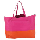 CELINE Horizontalkava Tote Bag Leather Pink Gold Auth 141430-3