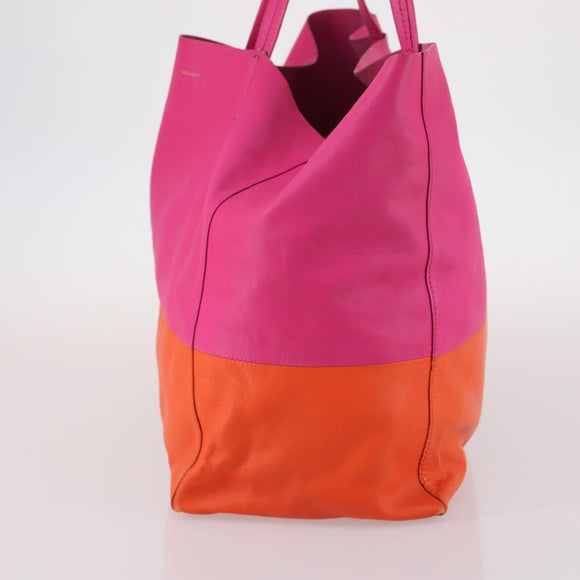 CELINE Horizontalkava Tote Bag Leather Pink Gold Auth 141430