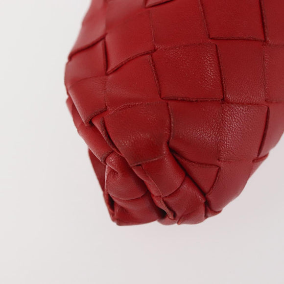 BOTTEGA VENETA INTRECCIATO Shoulder Bag Leather Red Auth 141432