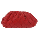 BOTTEGA VENETA INTRECCIATO Shoulder Bag Leather Red Auth 141432-13