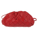 BOTTEGA VENETA INTRECCIATO Shoulder Bag Leather Red Auth 141432-2