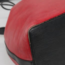 LOUIS VUITTON Epi Petit Noe Shoulder Bag Bicolor Black Red M44017 LV Auth 141440-14