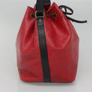 LOUIS VUITTON Epi Petit Noe Shoulder Bag Bicolor Black Red M44017 LV Auth 141440-3