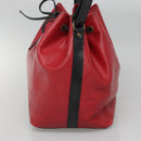LOUIS VUITTON Epi Petit Noe Shoulder Bag Bicolor Black Red M44017 LV Auth 141440-4