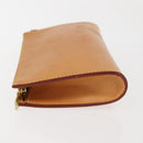 LOUIS VUITTON Nomad Leather Bucket PM Pouch Beige LV Auth 141449-4