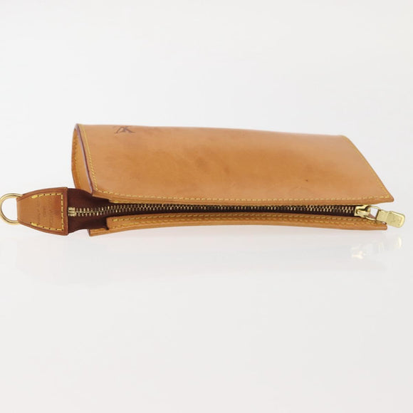 LOUIS VUITTON Nomad Leather Bucket PM Pouch Beige LV Auth 141449