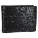 GUCCI GG Emboss Bifold Wallet Black 625559 Auth 141453M-1