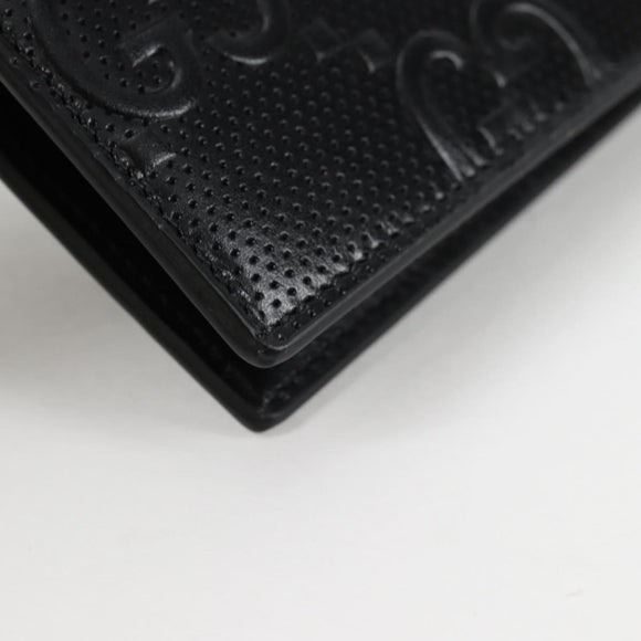 GUCCI GG Emboss Bifold Wallet Black 625559 Auth 141453M