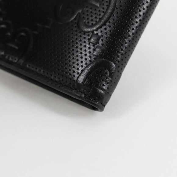 GUCCI GG Emboss Bifold Wallet Black 625559 Auth 141453M