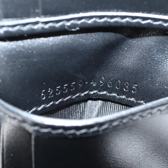 GUCCI GG Emboss Bifold Wallet Black 625559 Auth 141453M