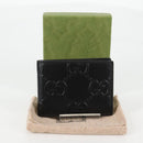 GUCCI GG Emboss Bifold Wallet Black 625559 Auth 141453M-12