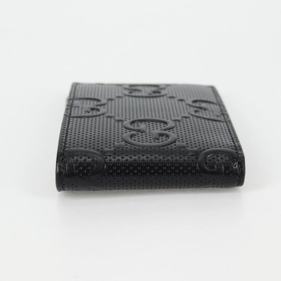 GUCCI GG Emboss Bifold Wallet Black 625559 Auth 141453M