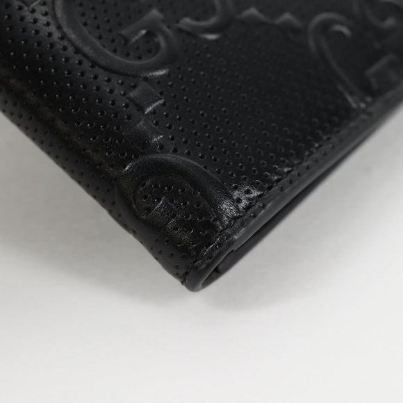 GUCCI GG Emboss Bifold Wallet Black 625559 Auth 141453M
