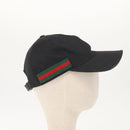 GUCCI Web Sherry Line GG Canvas Cap M Black Red Green 200035 Auth 141454-5