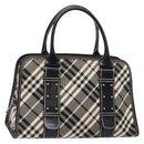 BURBERRY Nova Check Blue Label Hand Bag Canvas Black Silver Auth 141481-1