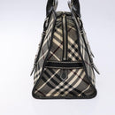 BURBERRY Nova Check Blue Label Hand Bag Canvas Black Silver Auth 141481-3