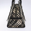 BURBERRY Nova Check Blue Label Hand Bag Canvas Black Silver Auth 141481-4