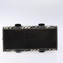 BURBERRY Nova Check Blue Label Hand Bag Canvas Black Silver Auth 141481-5