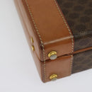 CELINE Macadam Canvas Trunk PVC Leather Brown Gold Auth 141482-10