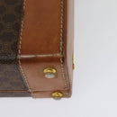 CELINE Macadam Canvas Trunk PVC Leather Brown Gold Auth 141482-13